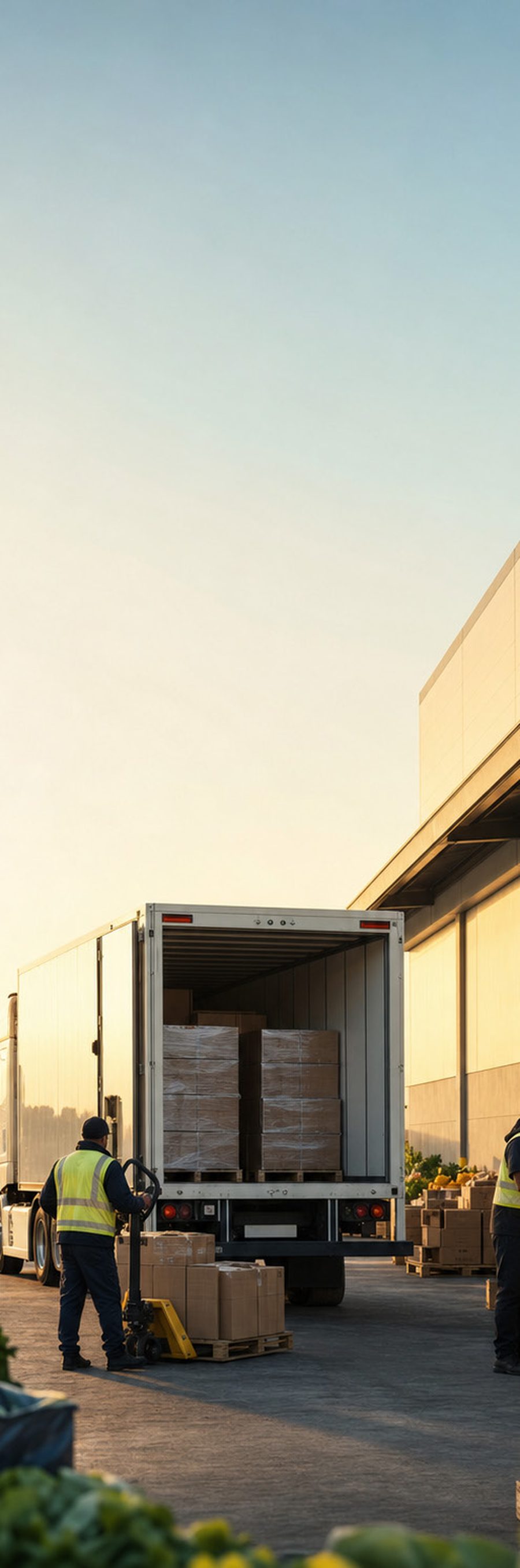 Climatri Foods delivery truck being loaded at a distribution centre